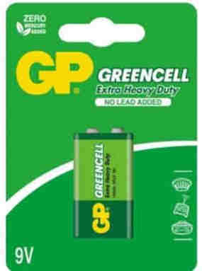 Батарейка солевая GP 6F22 GREEN CELL 1604G-BC1 BL-1/10/200