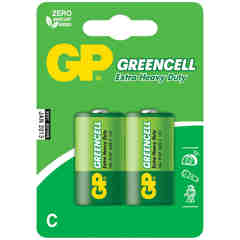 Батарейка солевая GP R14 GREEN CELL 14G-BC2 BL-2/20/160