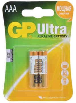 Батарейка щелочная GP LR03 ULTRA ALKALINE 24AU-2CR2 BL-2/20/160